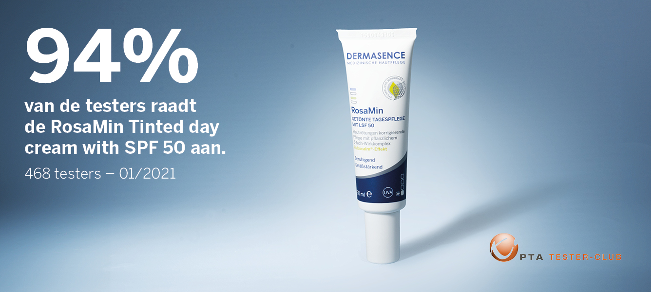 94% van de testers raadt de RosaMin Tinted day cream SPF 50 aan.
