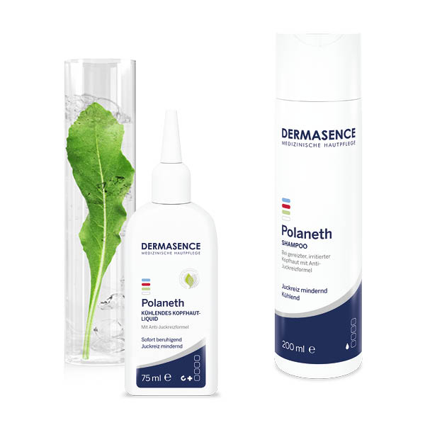 [Translate to Englisch:] DERMASENCE Polaneth Liquid und DERMASENCE Polaneth Shampoo