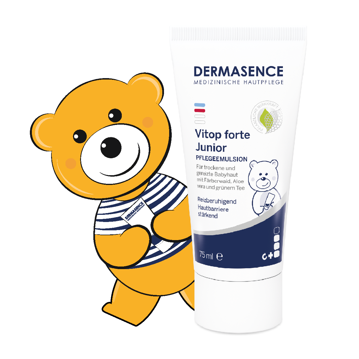 [Translate to Niederländisch:] DERMASENCE Vitop forte Junior mit Topi-Bär