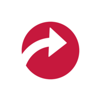 Red button with white arrow