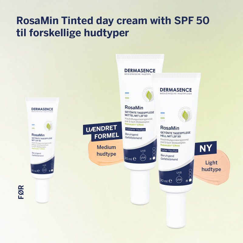 Sammenligning af emballagen (gammel og ny)