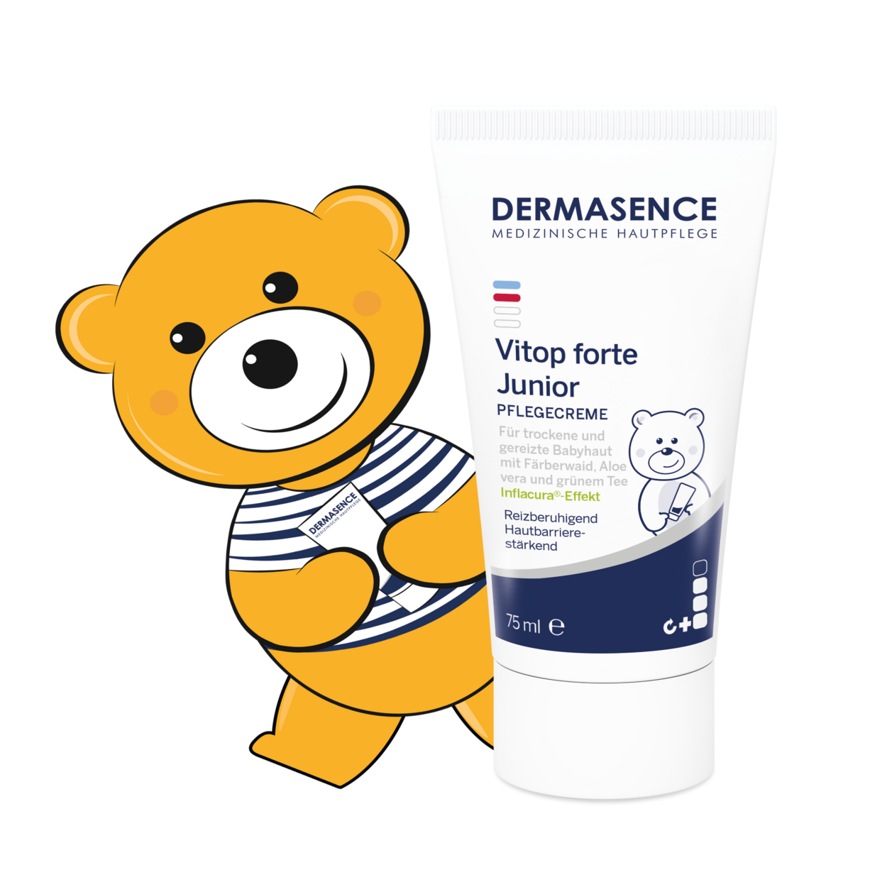 [Translate to Englisch:] DERMASENCE Vitop forte Junior mit Topi-Bär