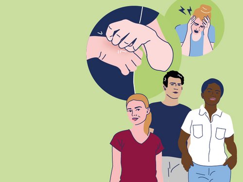 Verschillende mensen met symptomen van eczeem