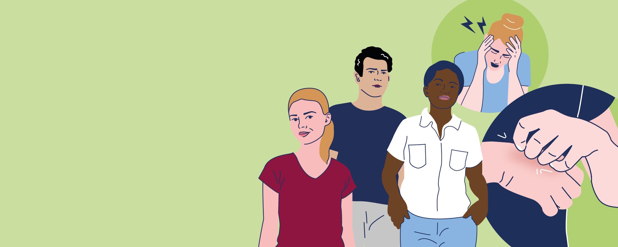 Verschillende mensen met atopisch eczeem