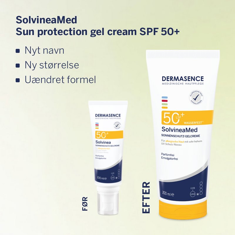 Sammenligning af emballagen (gammel og ny)